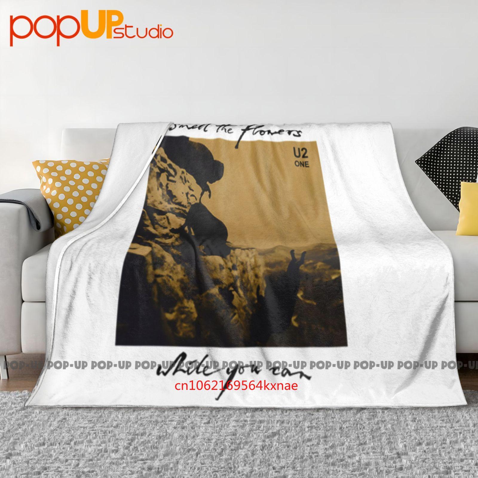 Vintage U2 One 1990 Merch Smell The Flowers While You Can Tour Ultra-Soft Blanket Quilt Winter Sofa Cover Bed Covers 30x40in