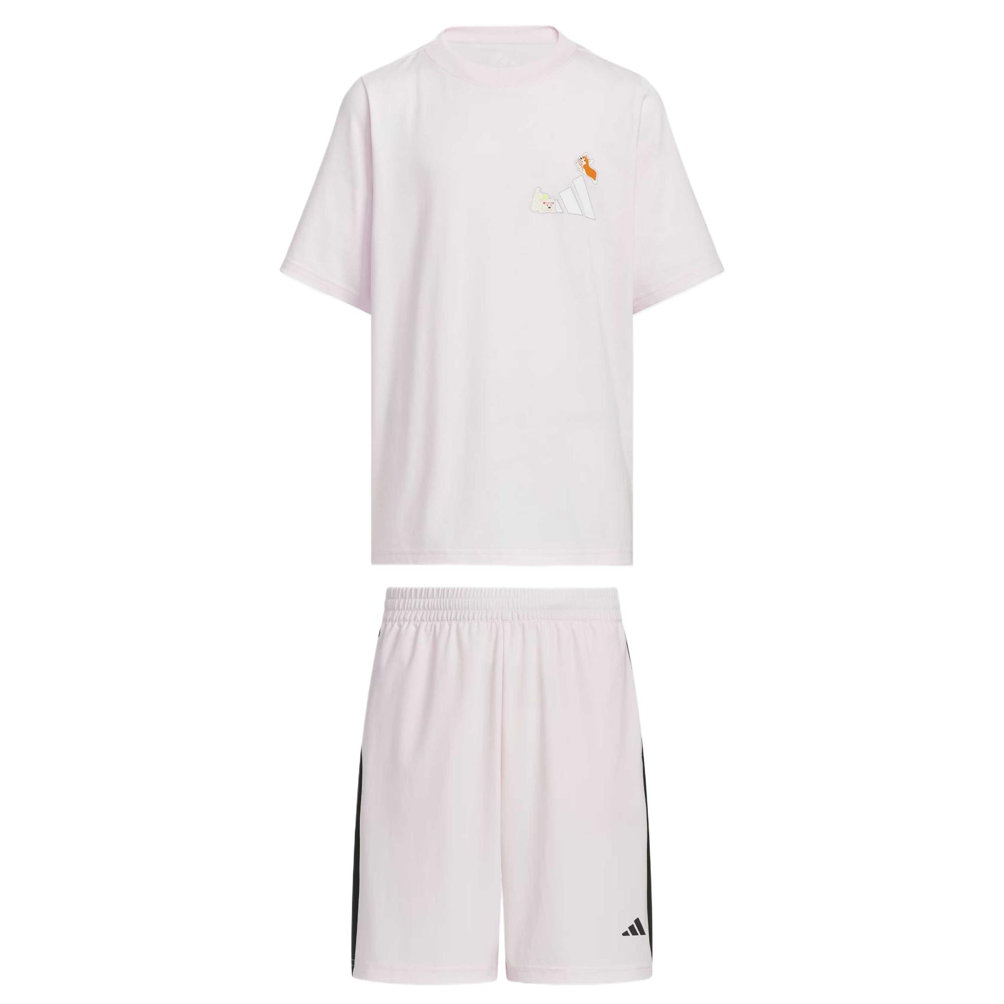 

Adidas Casual Sportswear SHORT SLEEVE TEE SET Pink Children Aged 3 7 Years Old KC8470 152
