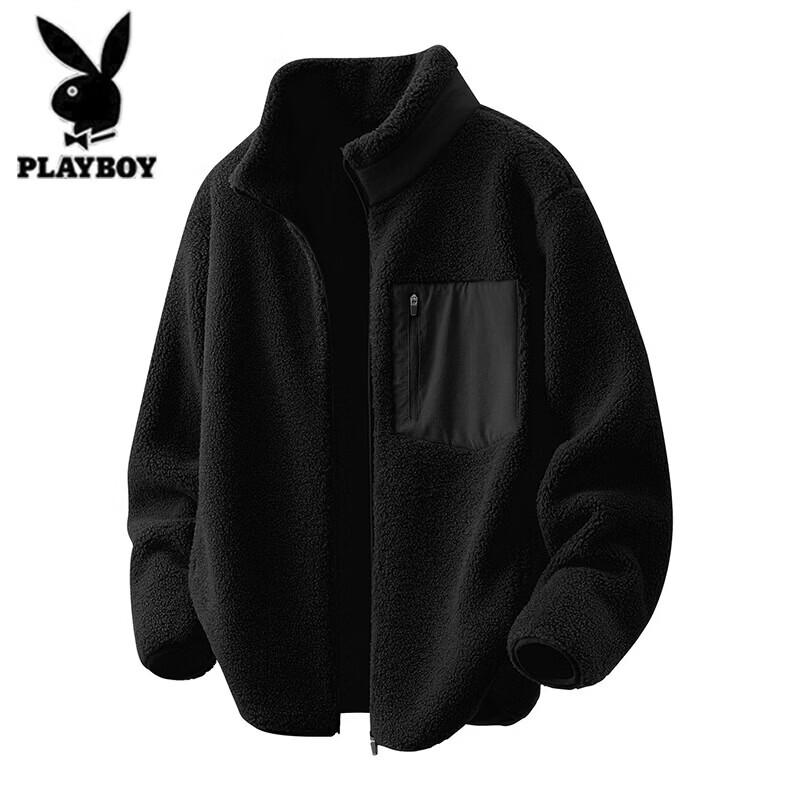 PLAYBOY Men's Fleece-Lined Thermal Casual Jacket