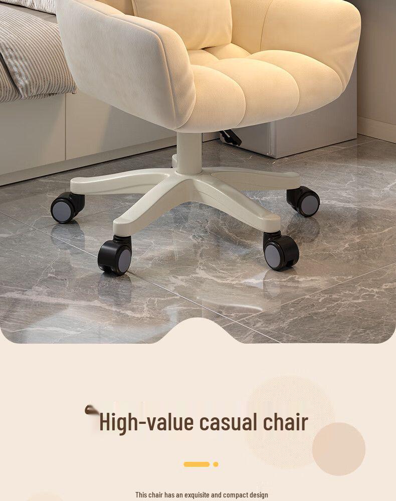 Comfortable Swivel Computer Chair for Home or Dorm - Ergonomic Design for Long Sitting, Ideal for Students or Makeup