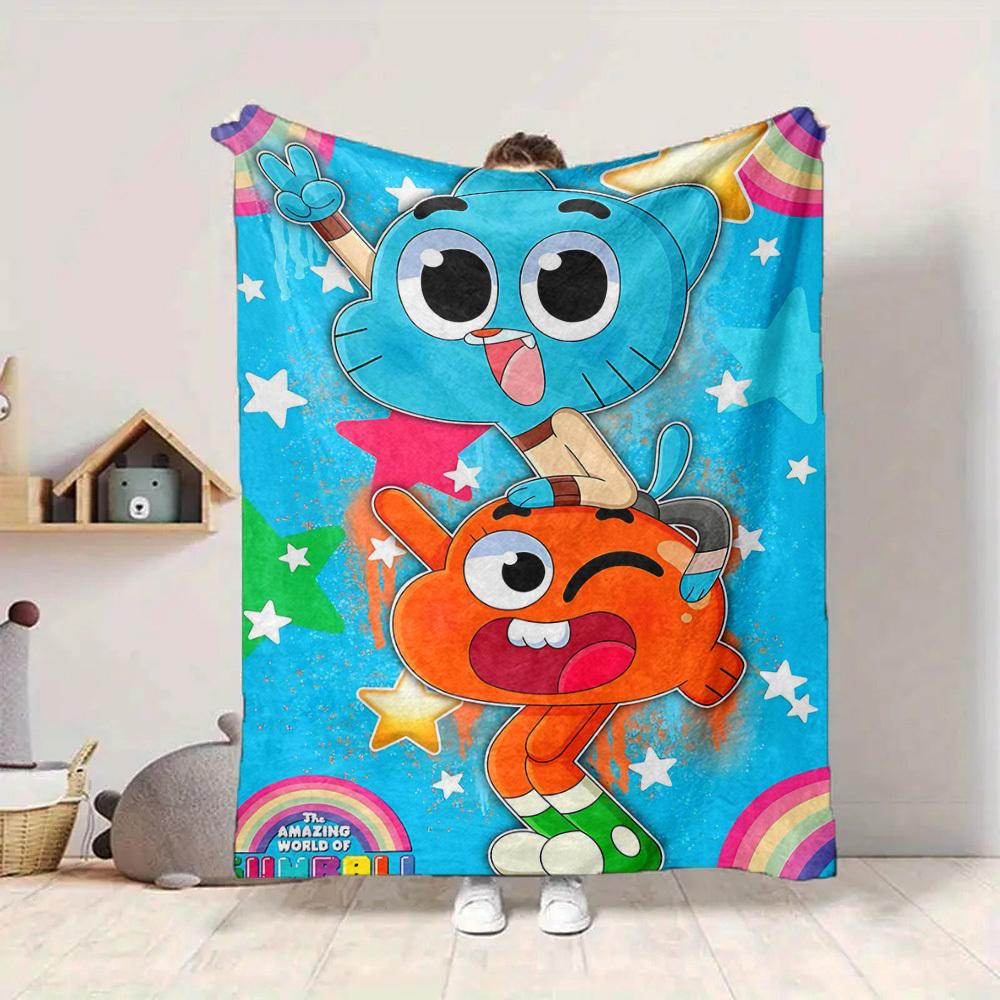 1pc Gumball World Cozy Print Blanket Lightweight Warm Flannel Throw Blanket For Sofa, Bed, Living Room