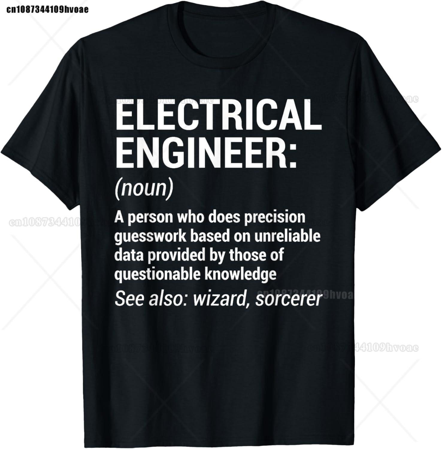 Electrical Engineer Definition Funny Engineering TShirt - Men s Summer Cotton Graphic Tee S разноцветный