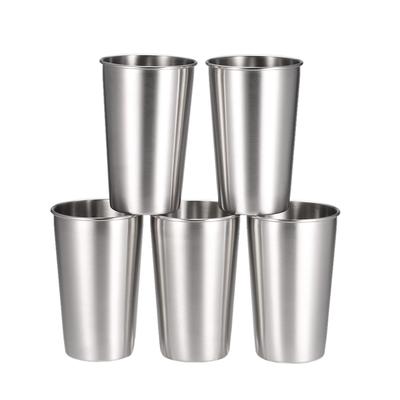 5PCS Edelstahl Pint Tassen Tumbler Party Camping Picknick Reise Becher Tasse