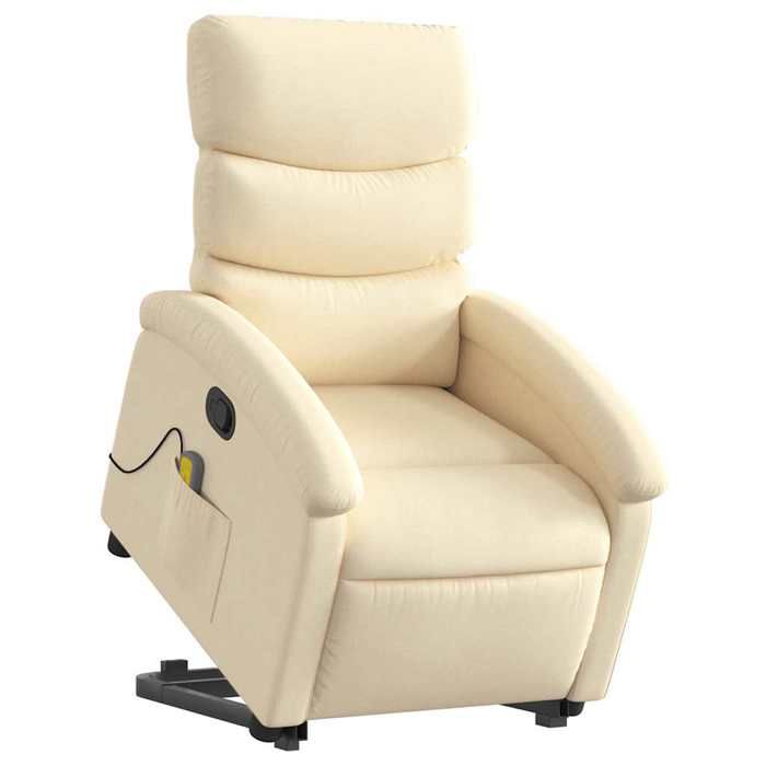 VidaXL Reclining Massage Armchair Cream Fabric 3203999