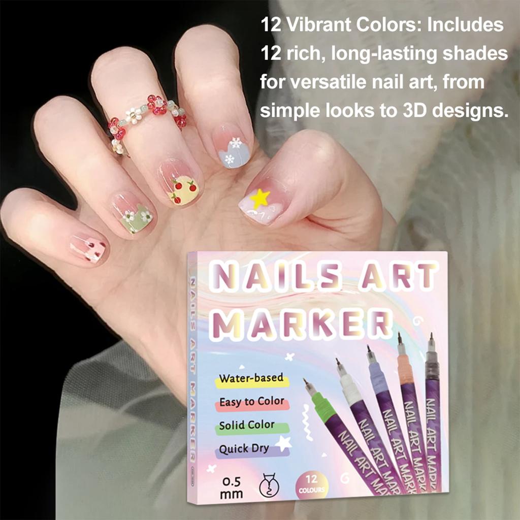 DIY Nail Pen  Painting And Doodling  Nail High-gloss Outlining Pen  Acrylic Pen Set  Colored Paint And Nail Pen 30ML