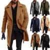 Autumn and Winter Woolen Coat Men's Double-breasted Thickened Trench Coat Men's Medium and Long Coat