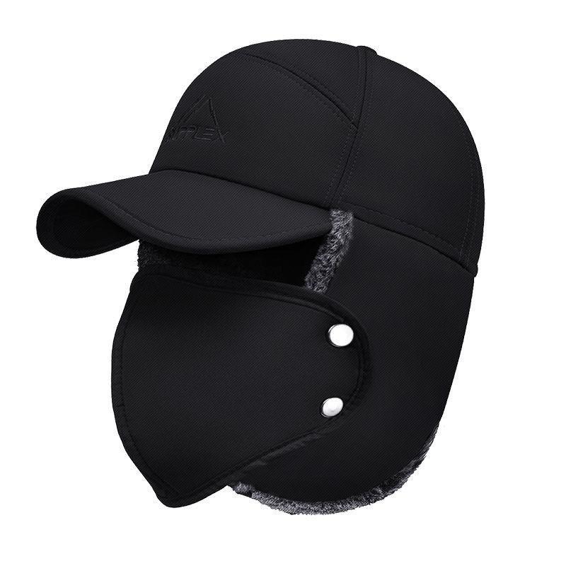 Warm Hat For Men Cold And Windproof With Thick Fleece Winter Dad Ear Protection Baseball Cap Middle-Aged And Elderly Duckbill Cap