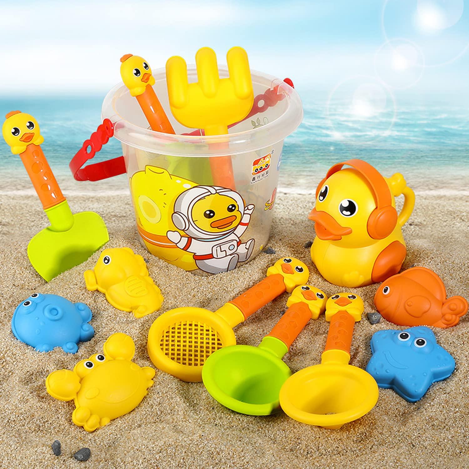 Sand Play Set, Sand Toys, Water Toys, Bucket Set, 14-Piece Beach Toy Set, Summer Sand Play Set, Outdoor Kids Beach Tools, Swimming, River Play, Beach
