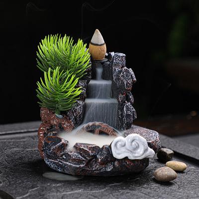 Backflow Incense Holder Waterfall Incense Burner Home Decor Aromatherapy Ornament Incense Cones with Backflow Incense Cones