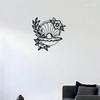 Metall-Wandkunst Florale Muschel Laserschnitt Eisen Schwarze Perle Akzent Rustikales Botanisches Dekor Wohnzimmer Schlafzimmer Elegantes Zuhause Geschenk