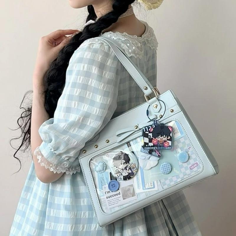 Harajuku Transparent Y2K Crossbody Bag Comic Exhibition JK Uniform Shoulder Bag New Cute Sweet Ulzzang Ita Bag for Girls