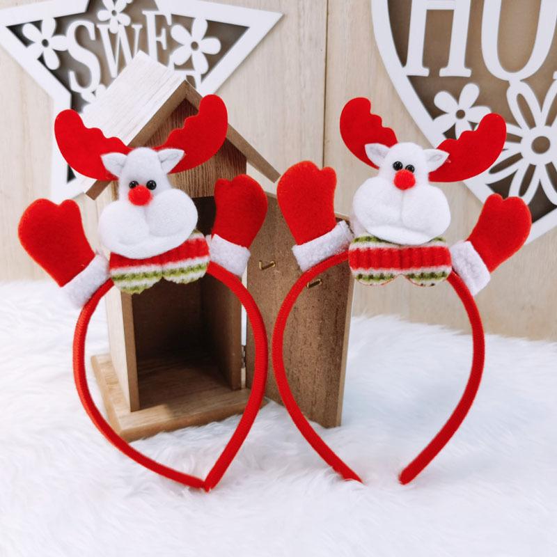 Christmas Headband Xmas Elk Horn Bell Sequin Christmas Hair Band Happy New Year Photo Props Merry Christmas Decor Gifts for Kids