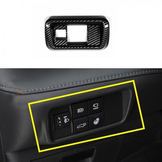 Carbon Fiber pattern Headlight Switch Frame Trim For Toyota Highlander -