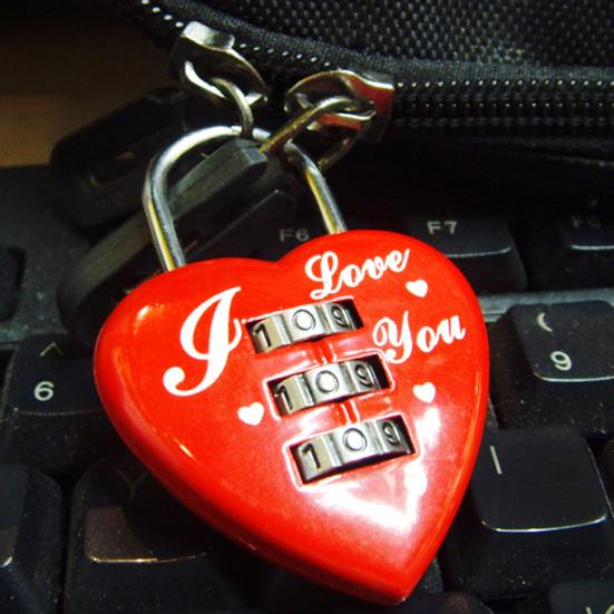 Heart Padlock Code 3 Numbers Password Combination Heart Shape Safety Love Zinc Alloy Luggage Box Lock Household Accessories