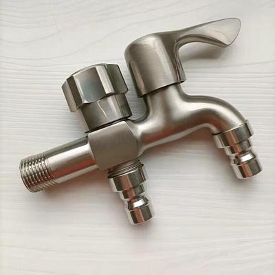 Honggong 304 Stainless Steel One-in Two-out Faucet