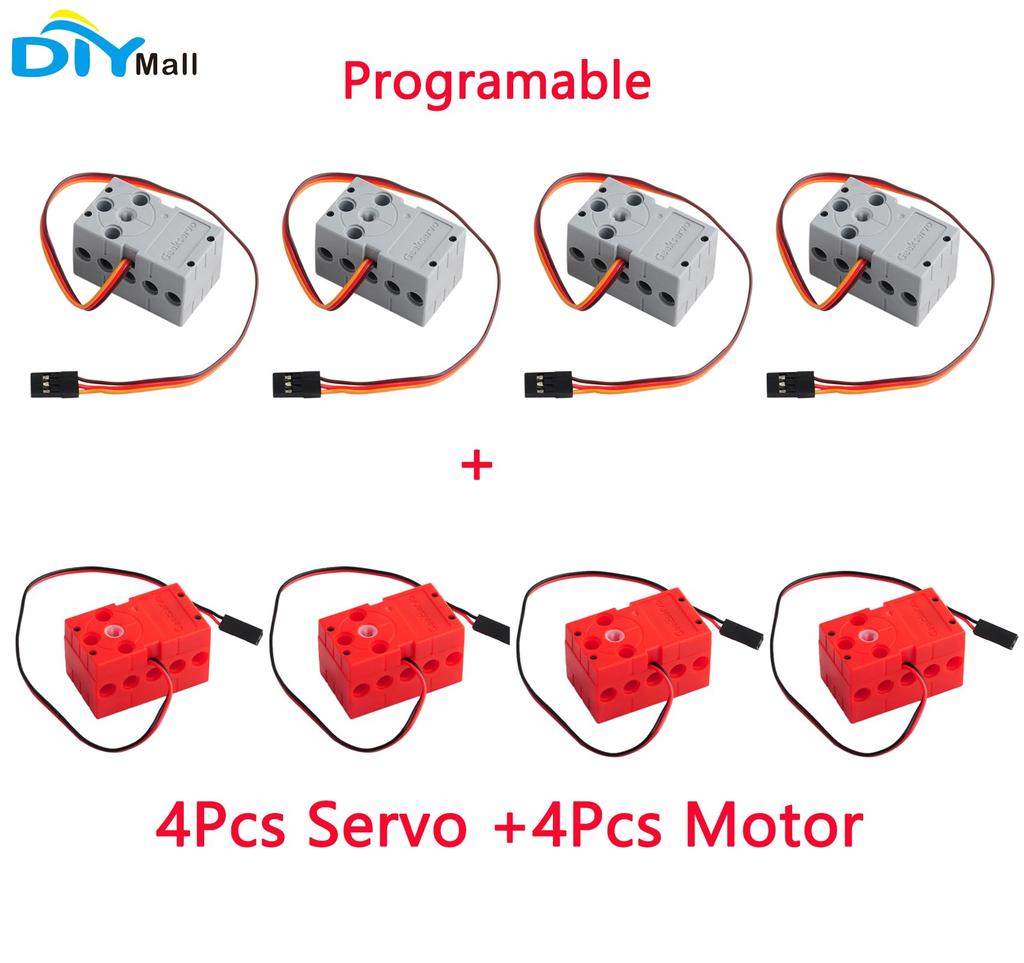 4 Geekservo 360° Gradient Servers, Programmable Dual Output Servers (bit) DIY Tech Building Bricks