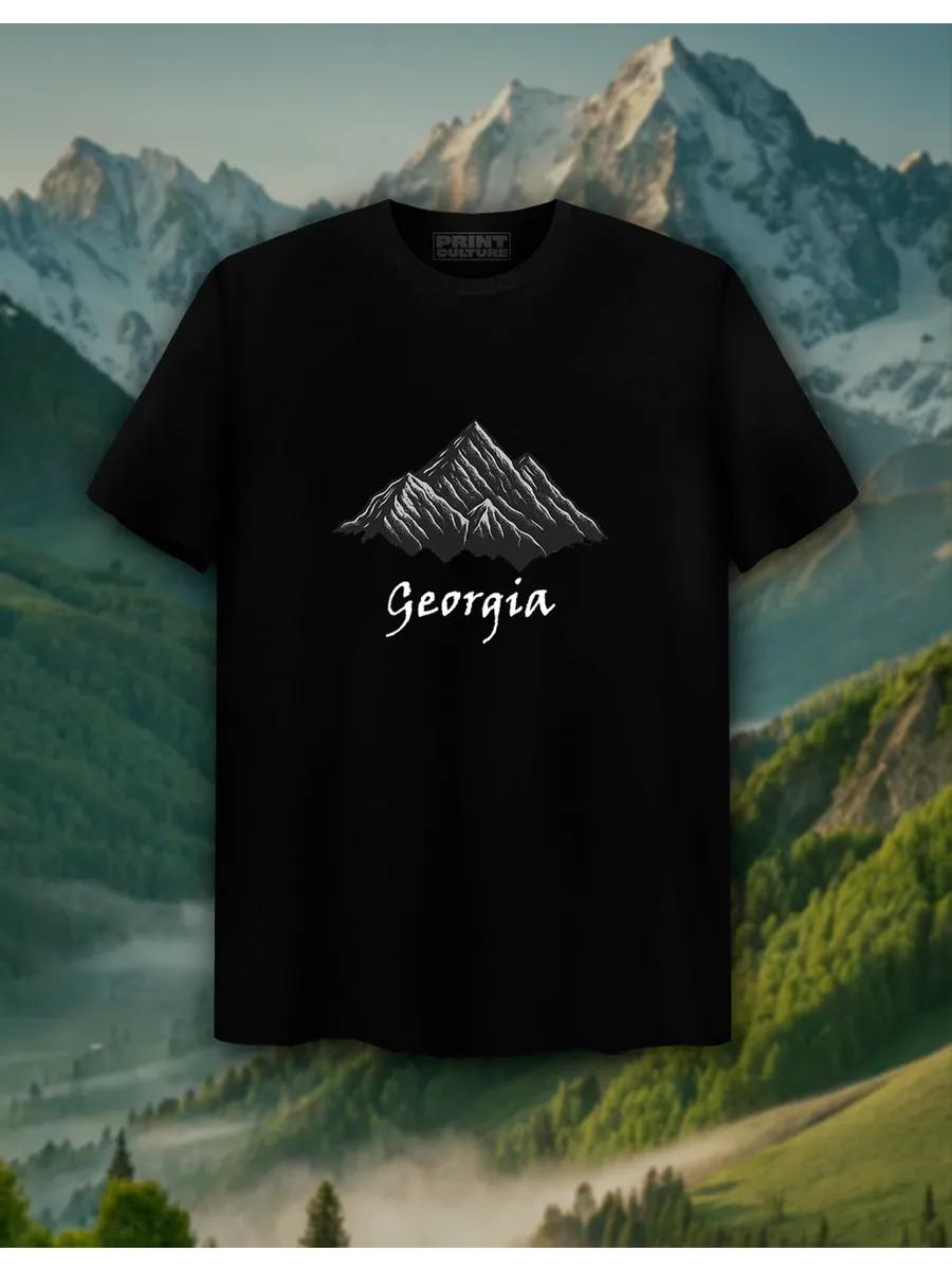 T-shirt with mountains of Georgia print 4XL