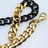 New 316L Stainless Steel Gold and Black Dual Hip Hop Bracelet Anklet