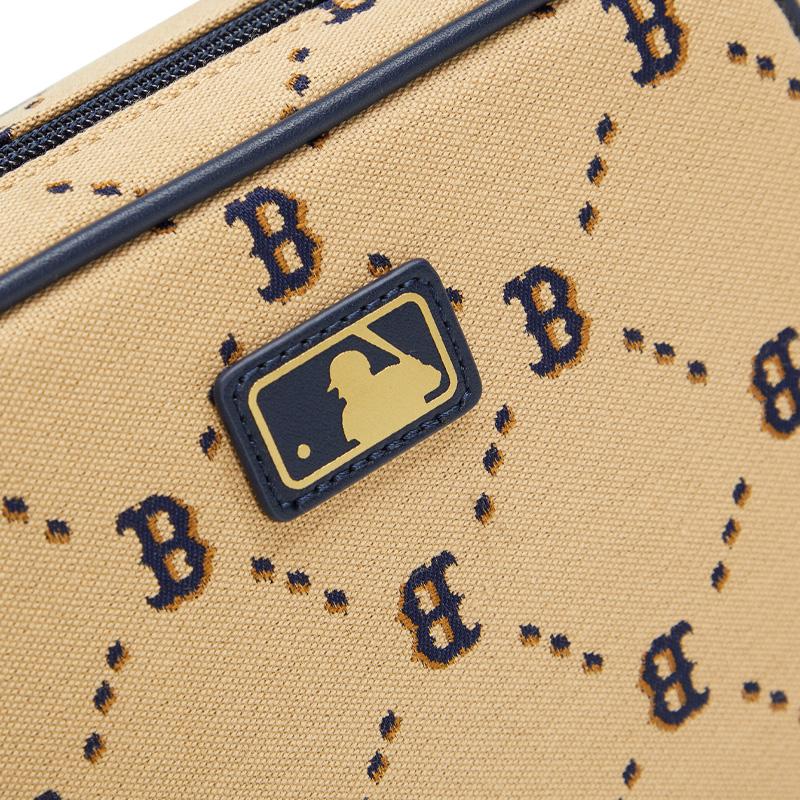 New MLB Artificial Leather Polyester Cotton Shoulder Bag Crossbody Bag Regular Women's Khaki 7ACRMD14N-43BGS