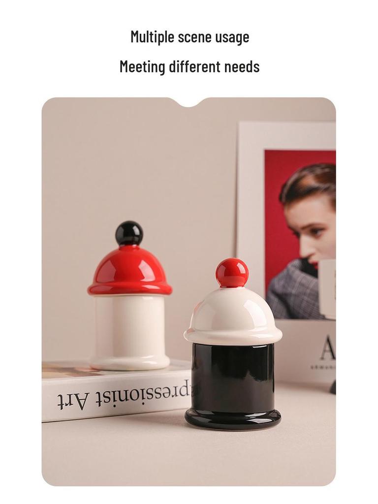 Beihanmei Ceramic Toothpick Holder & Swab Jar: Cute, Creative Storage for Living/Dining Room.