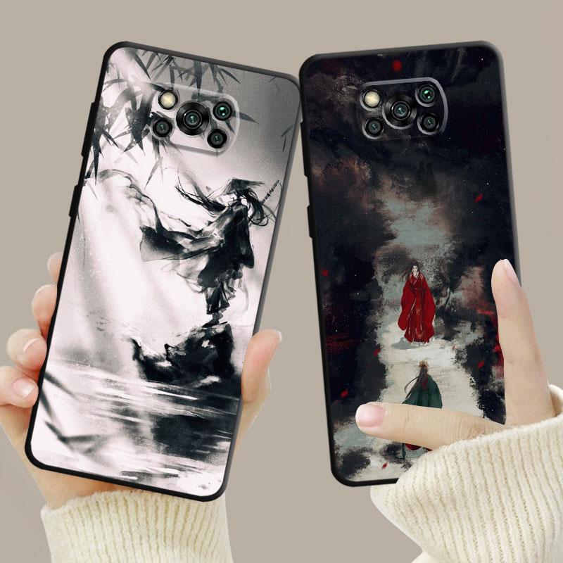 Japonya Samurai Manzara Mürekkep Boyama Xiaomi Poco X3 Nfc X4pro X5 M3 Mi 12 13 11 10 10t 8 Note10 Lite 11ultra 11t Kapak