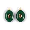 1PC Natural Stone Brass Charms 18K Gold Plated Cubic Zirconia & Gemstone Geometric Pendants for Women Diy Necklace Making