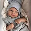 Cute 46 Cm Reborn Baby Doll Elijah Soft Cloth Body Realistic Simulation Doll Handmade 3D Painted Skin Newborn Dolls for Kids Toddler House Play Toy