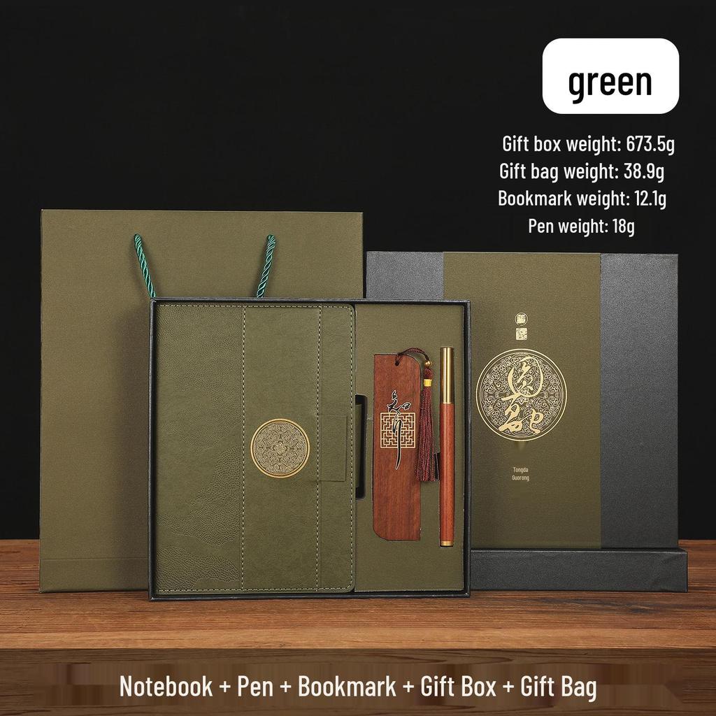 Luxury Mid-Autumn Festival Gift Set with Built-in Pen Holder