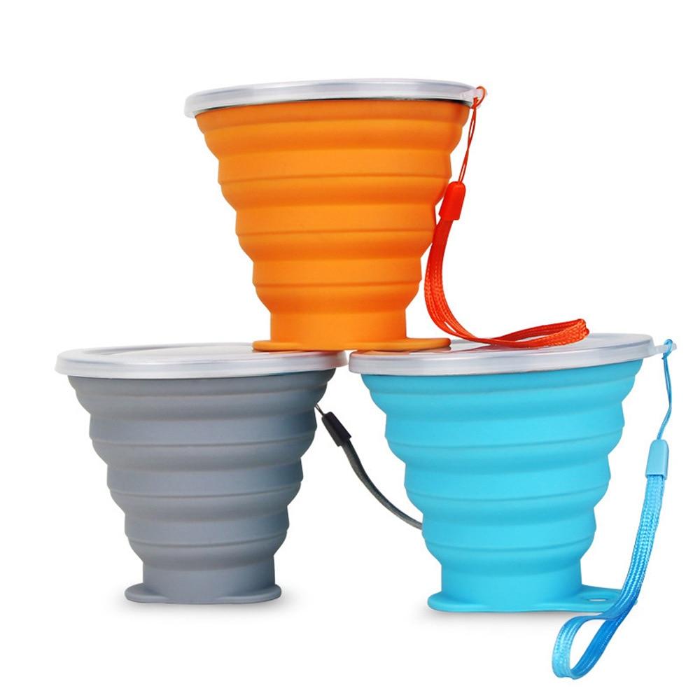 Folding Cup 300ml Water Cup Travel Silicone Retractable Color Portable Outdoor Coffee Hand Cup