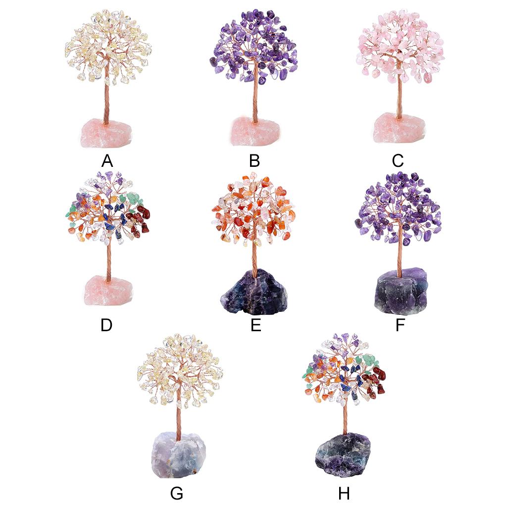 Crystal Stone Money Tree Home Decor With Copper Wire Base Imitation Appearance Crystal Stone Tree