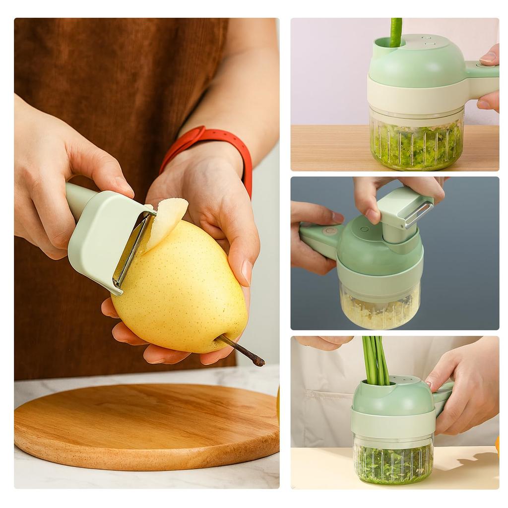 Handheld Electric Vegetable Cutting Portable Wireless Garlic Multifunctional Vegetable Fruit Slicer for and Jar Rechargeable Multifunctional Vegetable
