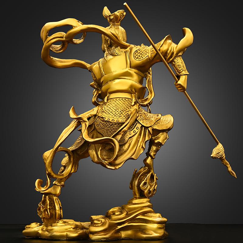 All-Copper Nezha Statue Third Prince Middle Altar Marshal Tongtian Taishi Home Living Room Shop Small Copper Guardian Deity Stat