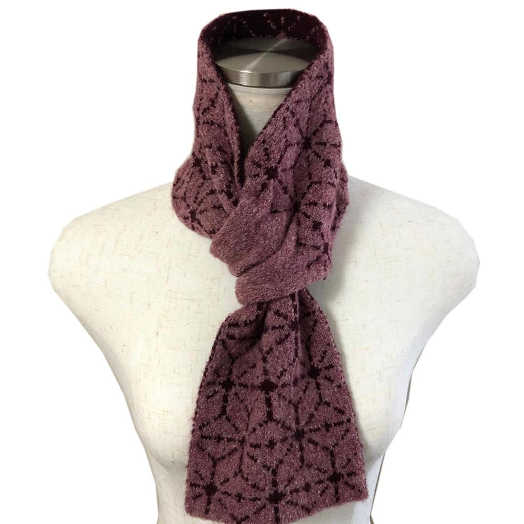 TERAICHI Neck Insert Neck Small Cross Pink Hemp Leaf Mini Scarf Warmer, Warmer, Scarf, Heather/Wine, Pattern, Scarf, Women's (Pink Heather)