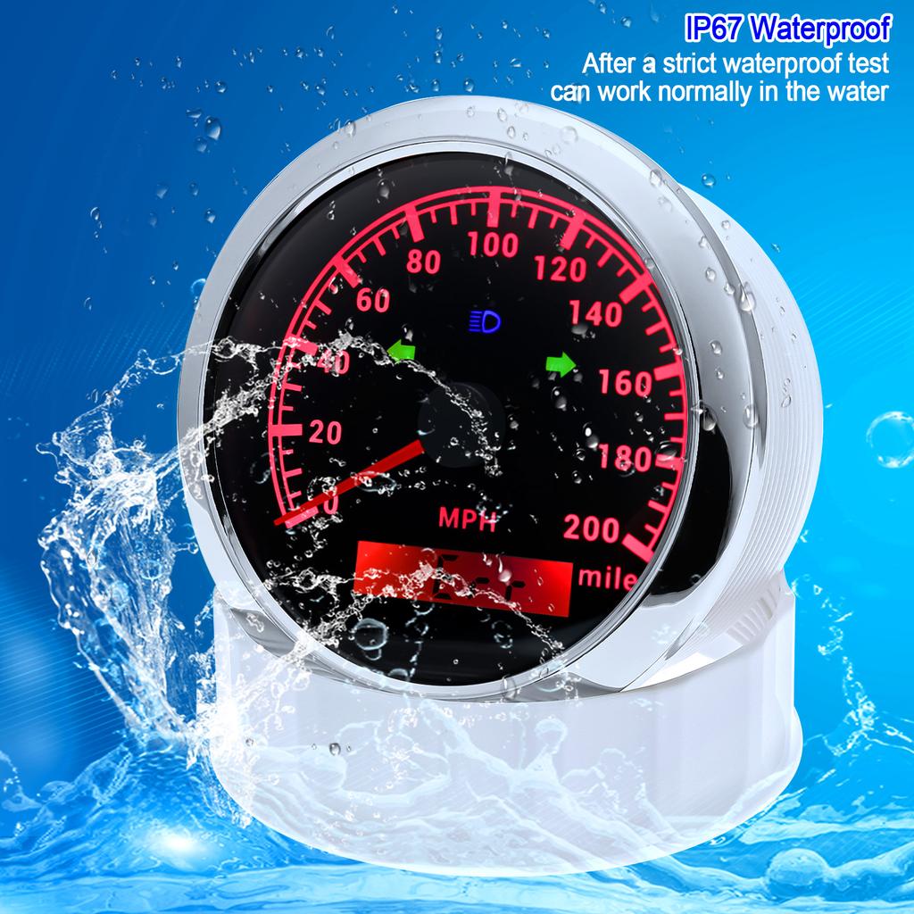 85mm GPS Speedometer Waterproof Anti-fogging LCD Display Speed Gauge Less Power Consumption Longer Life Car Boat Speedometer