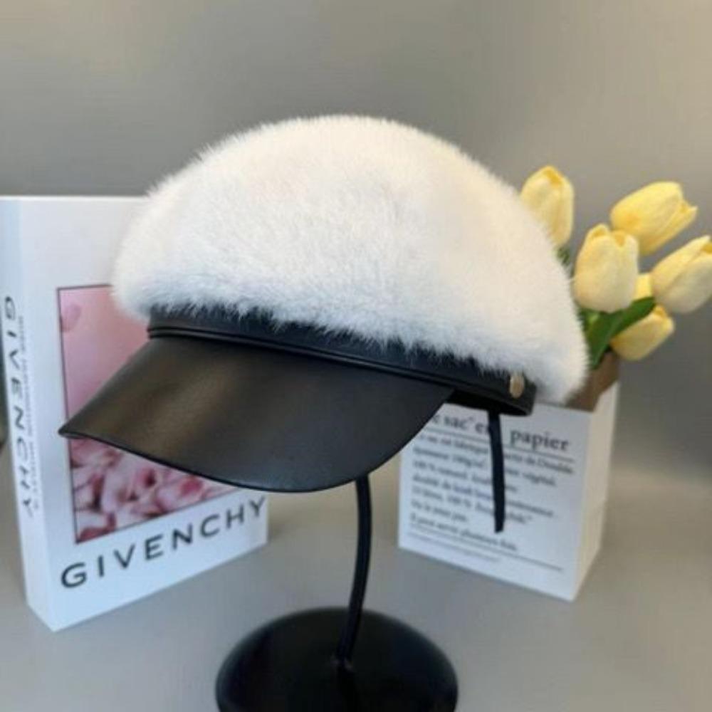 Dopamine Fashion Versatile Imitation Mink Winter Hat Internet Celebrity Ins Warm Autumn and Winter Big Head Beret