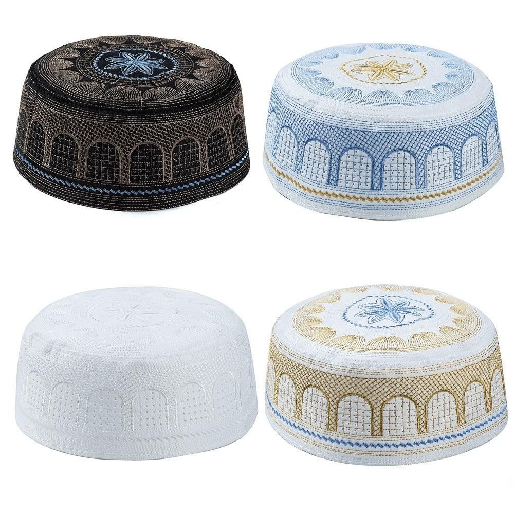Polyester Prayer Hat Traditional Islamic Cap Fashion Muslim Hat  Leisure Wear