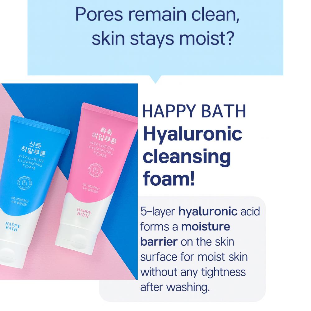[Happy Bath] Hyaluron Cleansing Foam 200g (2 type)