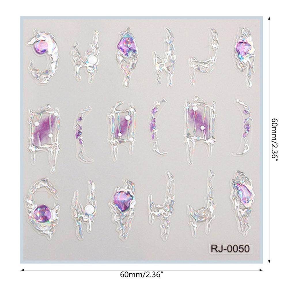 5D Präglade Nagelkonstklistermärken Diamantdesign Nageldekaler Självhäftande Nageldesignklistermärken för Nagelkonstdekorationer