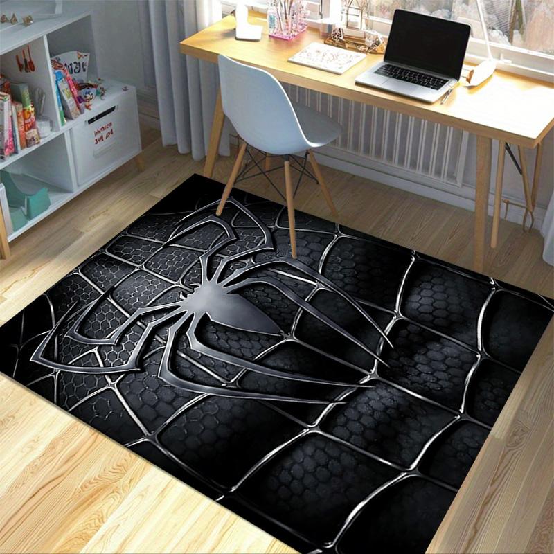1pc Spiderman Black Suit Carpet for Playroom Bedroom Living Room Sofa Home Decor,kids Game Area Rug Non-slip Floor Mat Y826146