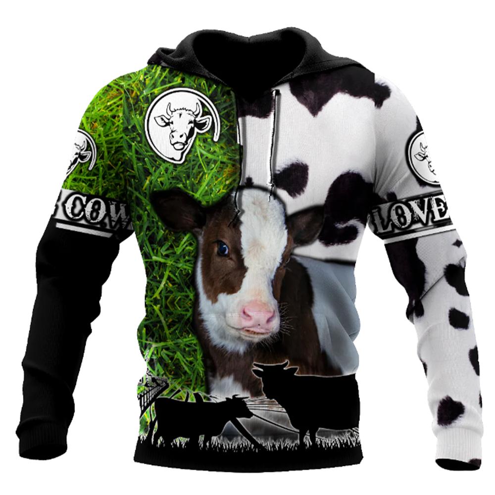 Мужская мода 3D печатный рисунок коровы животное толстовка с капюшоном Four Seasons Clothing Men Livestock Hoodie мода повседневный большой мужской топ L
