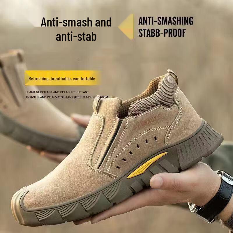 Jiàngōng Men s Breathable Steel Toe Safety Shoes