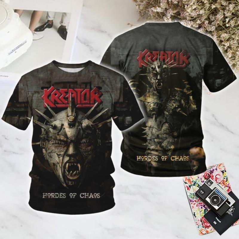 Popular Heavy Metal Band T Shirts Men/Women Fashion Hip Hop Streetwear Oversized Short Sleeve Top Tees