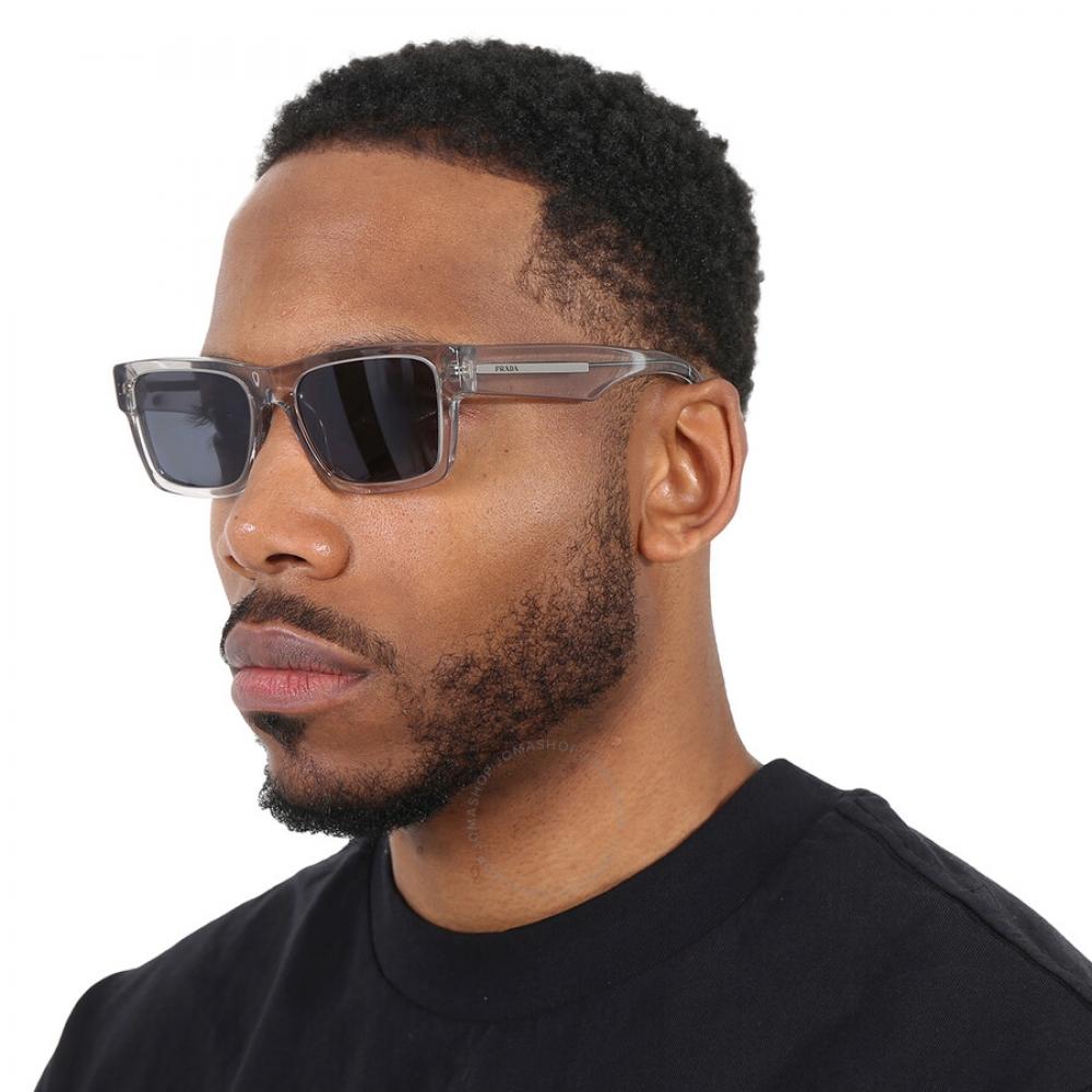 Prada Blue Rectangular Men S SunglaSSeS Pr 25zS U430a9 56