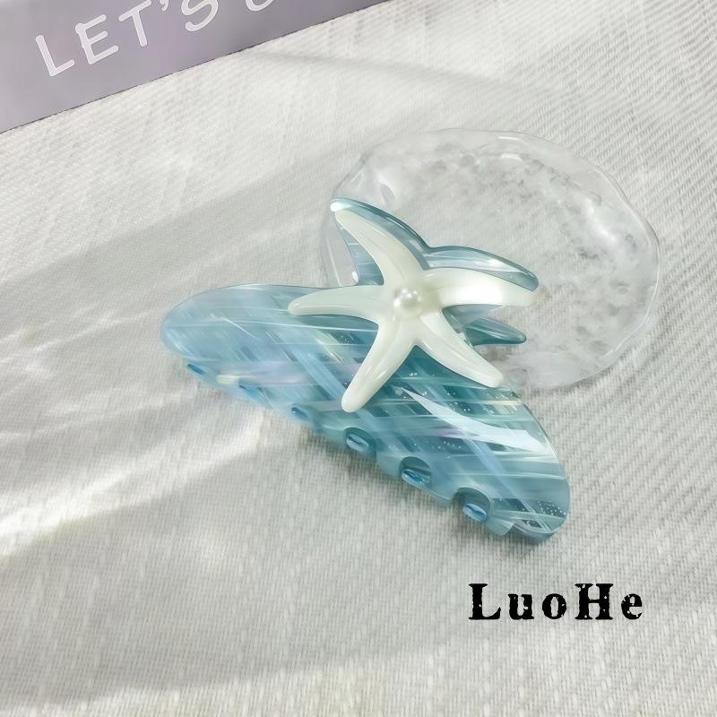 

Luohe Summer Pearl Starfish Hair Clip - Ocean Series for Women