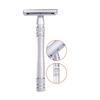 Double Edge Safety Razor Portable Metal Shaving Razors for Men & Women Hair Remove with 5 Platinum Coating Blades