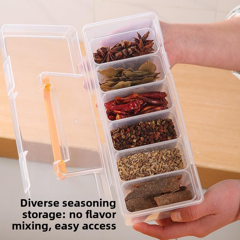 Spice Storage Box, Kitchen Large Ingredients, Dried Chili Peppers, Seasoning Container, Compartmentalized Storage, Seasoning Box