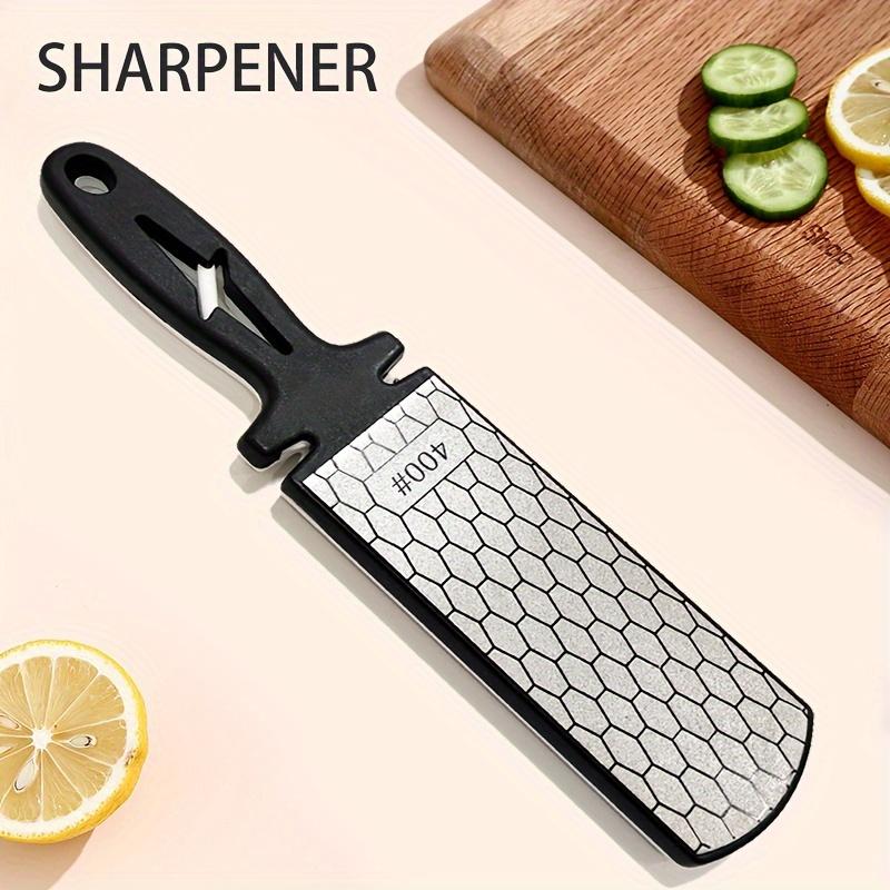 Diamond Knife Sharpener, 400 Grit Dual Sided Multi Functional Sharpening Stone, Medium Grit, Steel Material , Home Kitchen Tool