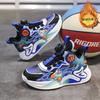 Autumn Middle and Older Children's New Rotating Velvet Boys' Shoes Buckle Children's Mesh Sports Shoes Basketball Shoes Cotton 2025
