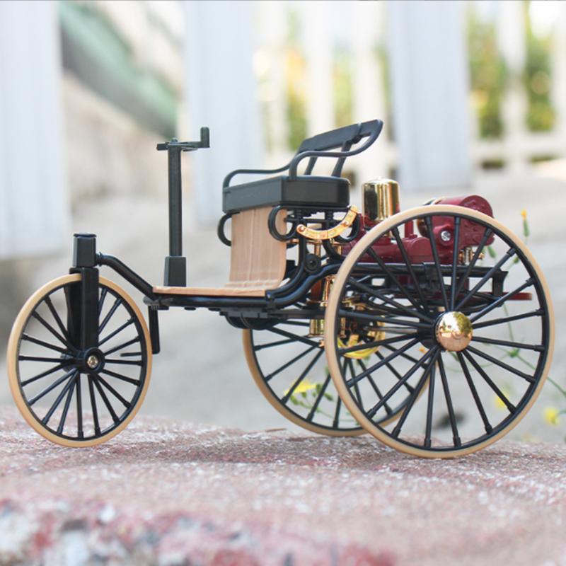 1:12 Eerste Patent Motor Klassiek Legering Stoomauto Model Diecasts Metaal Speelgoed Voertuigen Retro Driewieler Auto Model Collectie Cadeau