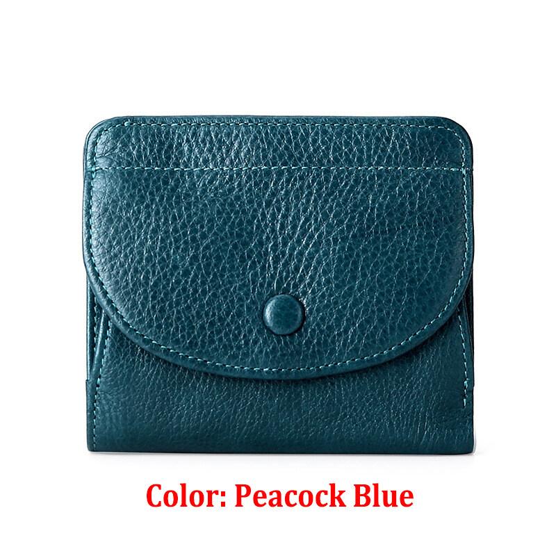 Women's Genuine Leather Top Layer Cowhide Coin Card Holder Wallet Multi-functional Coin Lady Purses